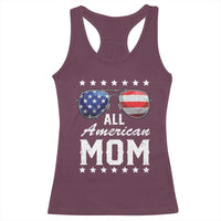 Funny All American Mom 4th Of July Racerback Tank Top Family Matching Sunglasses - Wonder Print Shop