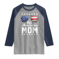 Funny All American Mom 4th Of July Raglan Shirt Family Matching Sunglasses - Wonder Print Shop