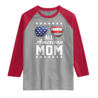 Funny All American Mom 4th Of July Raglan Shirt Family Matching Sunglasses - Wonder Print Shop