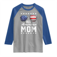 Funny All American Mom 4th Of July Raglan Shirt Family Matching Sunglasses - Wonder Print Shop