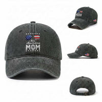 Funny All American Mom 4th Of July Washed Cotton Baseball Cap Family Matching Sunglasses TS11
