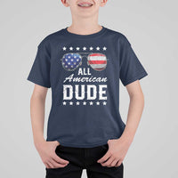 Funny All American Dude 4th Of July T Shirt For Kid Family Matching Sunglasses - Wonder Print Shop