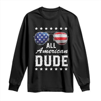 Funny All American Dude 4th Of July Long Sleeve Shirt Family Matching Sunglasses - Wonder Print Shop