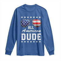 Funny All American Dude 4th Of July Long Sleeve Shirt Family Matching Sunglasses - Wonder Print Shop