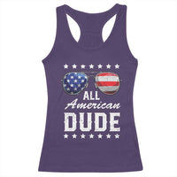 Funny All American Dude 4th Of July Racerback Tank Top Family Matching Sunglasses - Wonder Print Shop