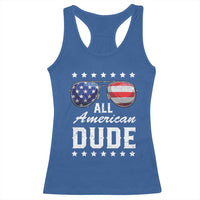 Funny All American Dude 4th Of July Racerback Tank Top Family Matching Sunglasses - Wonder Print Shop