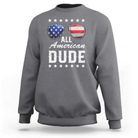 Funny All American Dude 4th Of July Sweatshirt Family Matching Sunglasses - Wonder Print Shop