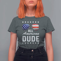 Funny All American Dude 4th Of July T Shirt For Women Family Matching Sunglasses - Wonder Print Shop