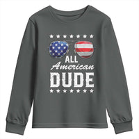 Funny All American Dude 4th Of July Youth Sweatshirt Family Matching Sunglasses - Wonder Print Shop