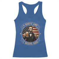 Abraham Lincoln 4 Shots and 7 Beers Ago Beer Drinking Racerback Tank Top