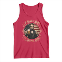 Abraham Lincoln 4 Shots and 7 Beers Ago Beer Drinking Tank Top