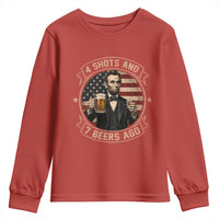 Abraham Lincoln 4 Shots and 7 Beers Ago Beer Drinking Youth Sweatshirt