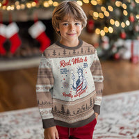 Red White and Not Really Feeling It Ugly Christmas Sweater 4th of July Feminist Statue Of Liberty