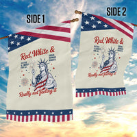 Red White and Not Really Feeling It Patriotic Garden Flag 4th of July Feminist Statue Of Liberty