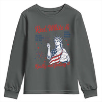 Red White and Not Really Feeling It Youth Sweatshirt 4th of July Feminist Statue Of Liberty