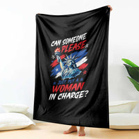 Can Someone Please Just Put A Woman in Charge Throw Blanket 4th of July Feminist