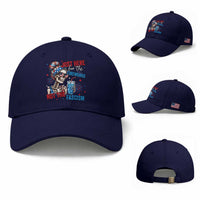 Just Here For The Fireworks Not The Fascism Baseball Cap Funny Skeleton 4th of July