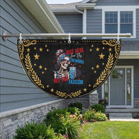 Just Here For The Fireworks Not The Fascism Patriotic Fan Flag Funny Skeleton 4th of July