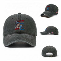 Just Here For The Fireworks Not The Fascism Washed Cotton Baseball Cap Funny Skeleton 4th of July