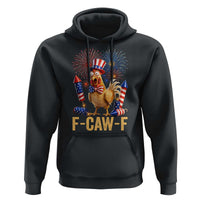 F Caw F 4th of July Hoodie Funny Rooster Meme American Flag Fireworks