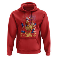 F Caw F 4th of July Hoodie Funny Rooster Meme American Flag Fireworks