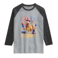 F Caw F 4th of July Raglan Shirt Funny Rooster Meme American Flag Fireworks