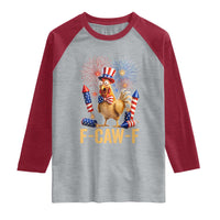 F Caw F 4th of July Raglan Shirt Funny Rooster Meme American Flag Fireworks
