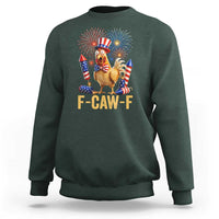 F Caw F 4th of July Sweatshirt Funny Rooster Meme American Flag Fireworks