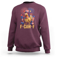 F Caw F 4th of July Sweatshirt Funny Rooster Meme American Flag Fireworks