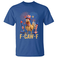 F Caw F 4th of July T Shirt Funny Rooster Meme American Flag Fireworks