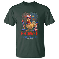 F Caw F 250 Years 1776 2026 T Shirt Funny Patriotic Rooster Meme Fireworks