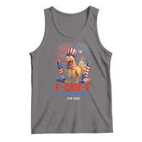 F Caw F 250 Years 1776 2026 Tank Top Funny Patriotic Rooster Meme Fireworks
