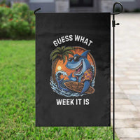 Funny Shark Guess What Week It Is Garden Flag Shark Awareness Summer Vacation