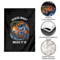 Funny Shark Guess What Week It Is Garden Flag Shark Awareness Summer Vacation
