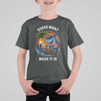 Funny Shark Guess What Week It Is T Shirt For Kid Shark Awareness Summer Vacation
