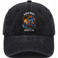 Funny Shark Guess What Week It Is Washed Cotton Baseball Cap Shark Awareness Summer Vacation