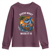 Funny Shark Guess What Week It Is Youth Sweatshirt Shark Awareness Summer Vacation