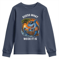 Funny Shark Guess What Week It Is Youth Sweatshirt Shark Awareness Summer Vacation