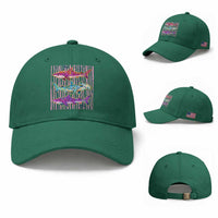Shark Summer Striped Coastal Ocean Life Glitter Print Baseball Cap