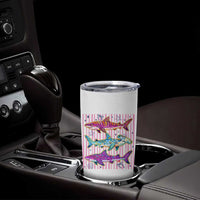 Shark Summer Striped Coastal Ocean Life Glitter Print Tumbler Cup