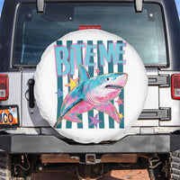 Funny Bite Me Shark Lover Spare Tire Cover Summer Beach Nautical Stripes Glitter Print