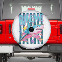 Funny Bite Me Shark Lover Spare Tire Cover Summer Beach Nautical Stripes Glitter Print