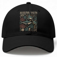 Feeling Salty Shark Lover Vintage Ocean Life Baseball Cap