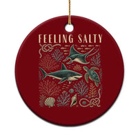 Feeling Salty Shark Lover Vintage Ocean Life Ceramic Ornament