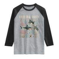 Feeling Salty Shark Lover Vintage Ocean Life Raglan Shirt