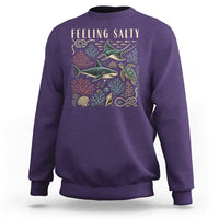 Feeling Salty Shark Lover Vintage Ocean Life Sweatshirt