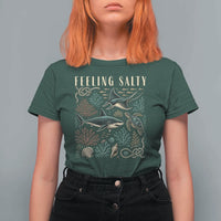 Feeling Salty Shark Lover Vintage Ocean Life T Shirt For Women