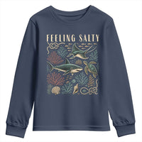 Feeling Salty Shark Lover Vintage Ocean Life Youth Sweatshirt