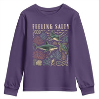 Feeling Salty Shark Lover Vintage Ocean Life Youth Sweatshirt