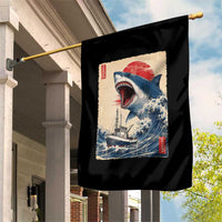 Megalodon Shark Japanese Vintage Graphic Ukiyo e Art Garden Flag